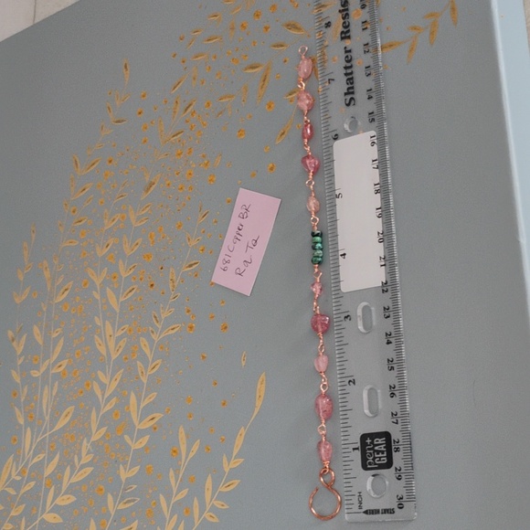 Turquoise And Strawberry Quartz Bracelet - Picture 5 of 9